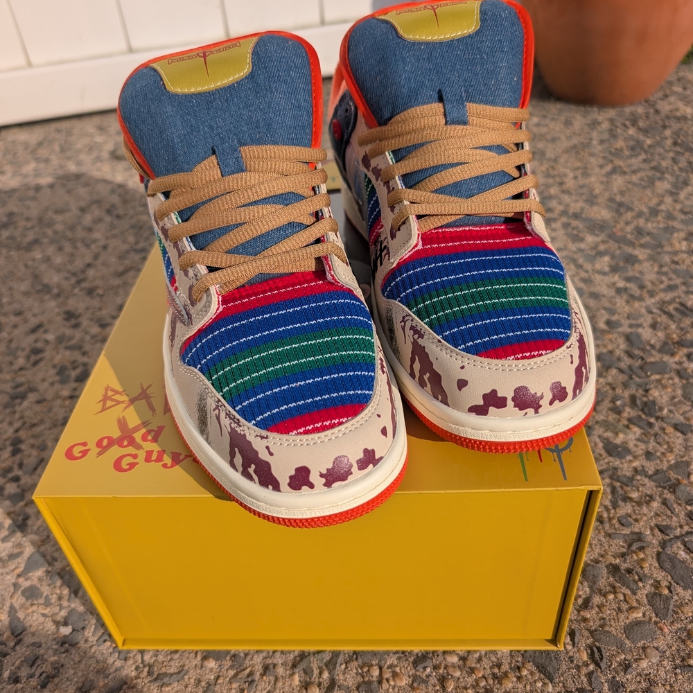 Travis Scott (Chucky The Slayer) Orange & Denim Multi-Color Sneakers